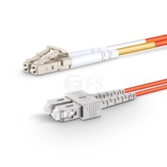 LC UPC to SC UPC Duplex 3.0mm PVC (OFNR) OM1 Multimode Fiber Optik Patch Kablo