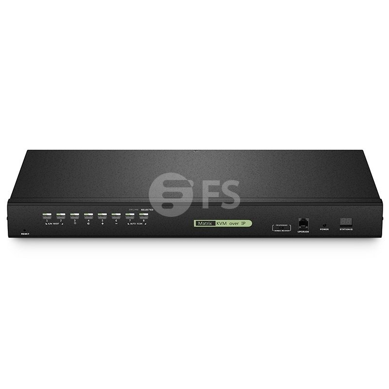 8-Port x2 Users Cat5e/6/7 1U Rack-Mount USB KVM Switch with IP Remote Access, 8 Interface Modules Included