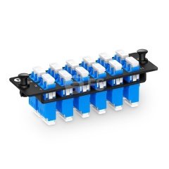 FHD Fiber Adapter Panel, 24 Fibers OS2 Single Mode, 12x LC UPC Duplex (Blue) Adapter, Ceramic Sleeve