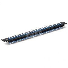 FHU 1U 19'' Fiber Adapter Panel, 48 Fibers OS2 Single Mode, 24x LC UPC Duplex (Blue) Adapter, Ceramic Sleeve