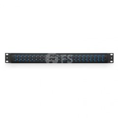 FHU 1U 19'' Fiber Adapter Panel, 48 Fibers OS2 Single Mode, 24x SC UPC Duplex (Blue) Adapter, Ceramic Sleeve