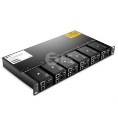 12 Slots 10/100M and 10/100/1000M Mini Media Converter Chassis, 1U Rack Mount, Dual Power AC 220V