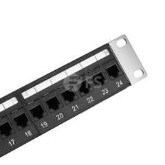 Cat6 Beslemeli Korumasız Patch Panel, 1U 24-Port