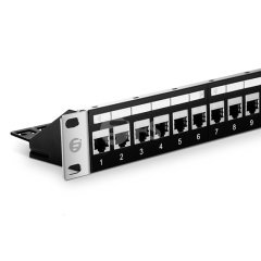 Cat5e Besleme Korumalı Patch Panel, 1U 24-Port