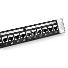 Cat5e Besleme Korumalı Patch Panel, 1U 24-Port