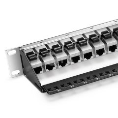 Cat5e Besleme Korumalı Patch Panel, 1U 24-Port