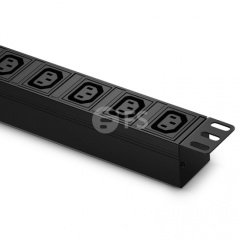 Single-Phase 15A/250V Basic PDU, 8 IEC320 C13 Outlets, CEE7 Plug, 6.6ft Cord, 1U Rack-Mount