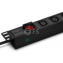 Single-Phase 15A/250V Basic PDU, 8 IEC320 C13 Outlets, CEE7 Plug, 6.6ft Cord, 1U Rack-Mount