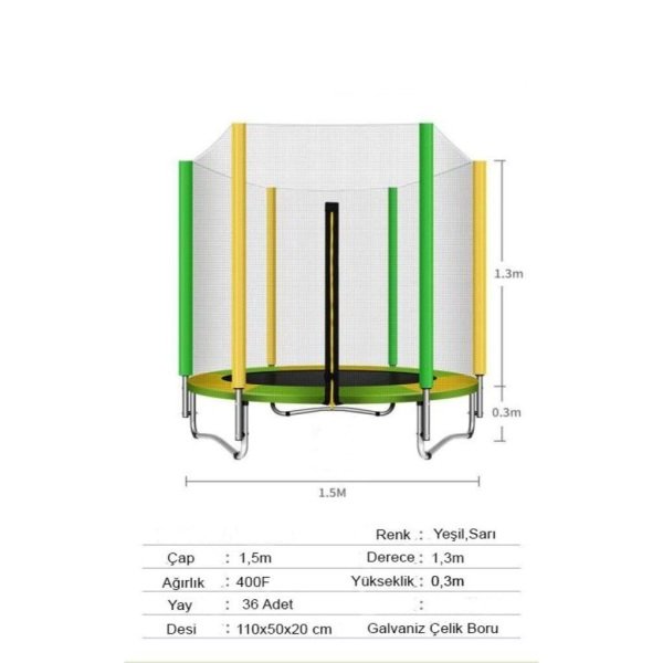 Leyaton Fileli Trambolin KATLANABİLİR 140 Cm LYT-198