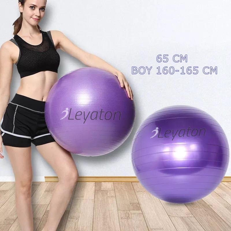 Leyaton Pilates Topu 65 Cm Mor +Pompa