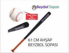 Leyaton Beyzbol Sopası Ahşap 61 cm + Beyzbol Topu Hediye