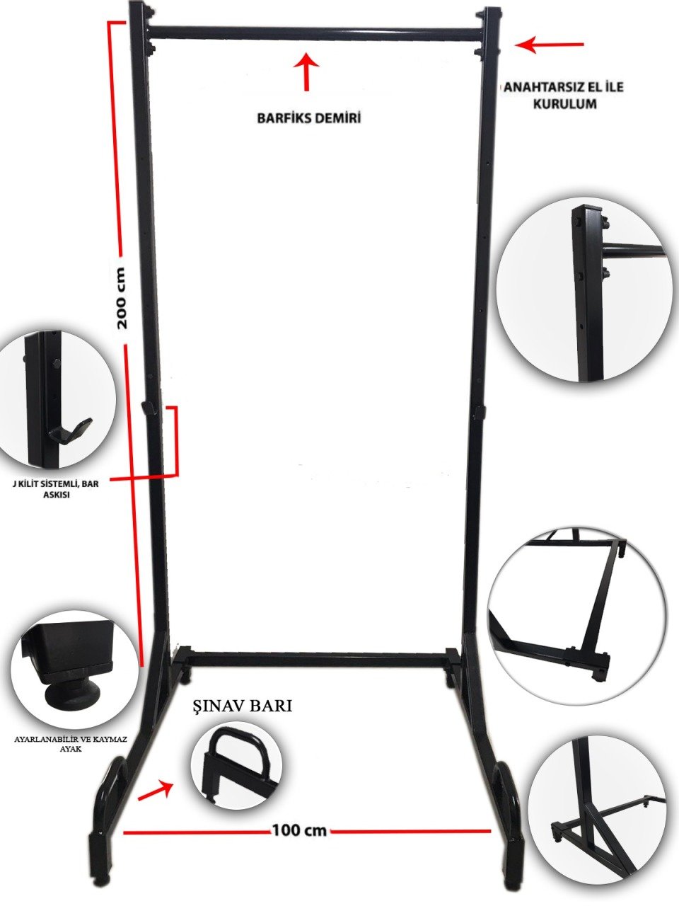 Leyaton Barfiks Göğüs Squat Omuz Standı ( Bench Press Squat Rack) Güç Kulesi