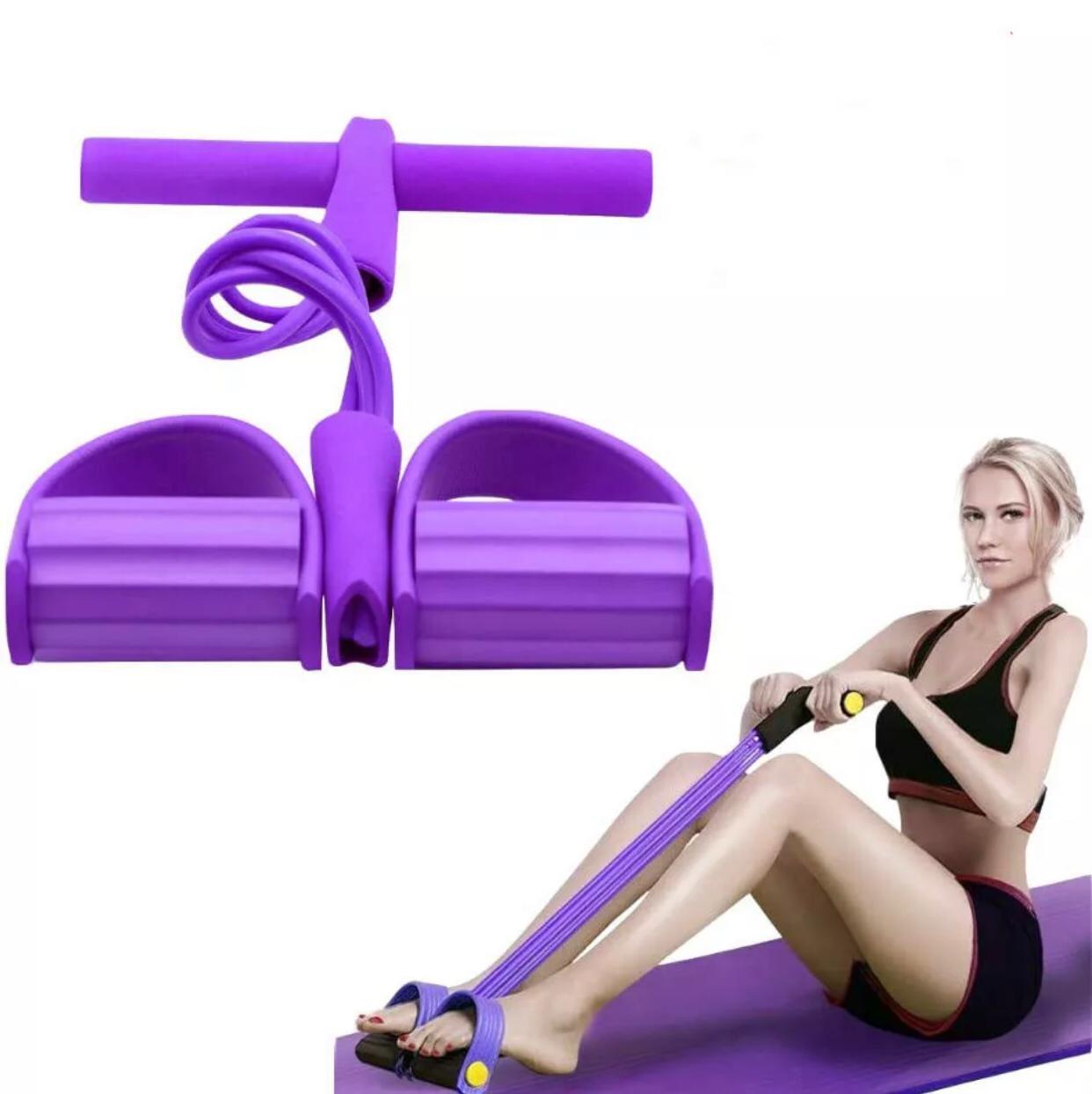 Body Trimmer 4 Lastikli Egzersiz Direnç Lastiği+ Mat Mor