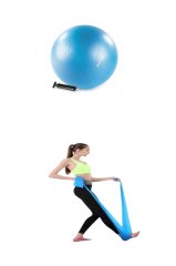 Pilates Topu 65 Cm Mavi+ Pilates Bandı Mavi 120x15 Cm