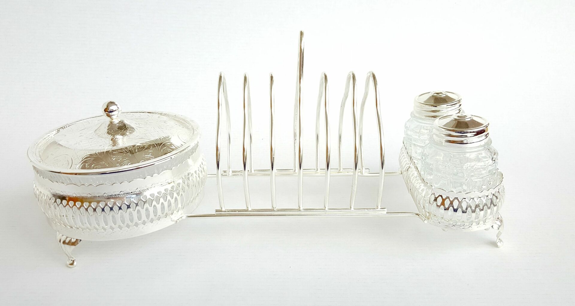 Queen Anne İngiliz Gümüşü Kahvaltı Sunum Set
