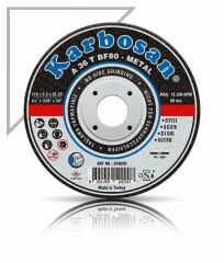 Karbosan 115x3.0x22.23 NK Metal Standart Kesme Diski 910910 (A 36 T BF80)