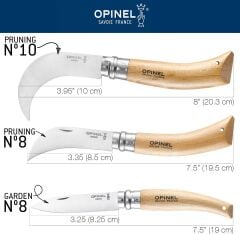 Opinel Inox 8 No Kayın Saplı Paslanmaz Bağ Çakısı OP-133080