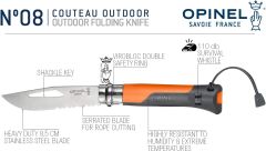 Opinel Inox 8 No Paslanmaz Çelik Çakı (Turuncu) OP-001577