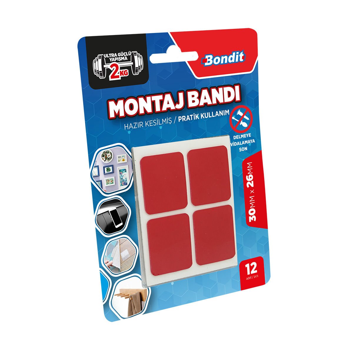 Bondit Şeffaf Montaj Bandı 12 Adet Bnd01079502