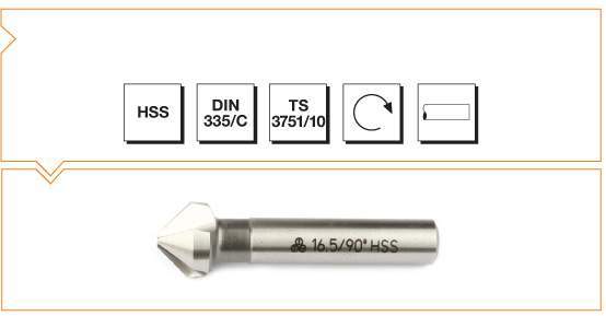 Havşa freze 20.5 mm 90° 335/c MTE