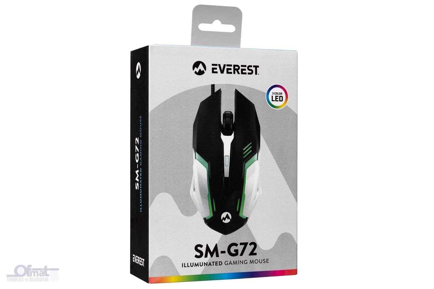 EVEREST SM-G72 USB SİYAH/GÜMÜŞ IŞIKLANDIRMALI  MOUSE
