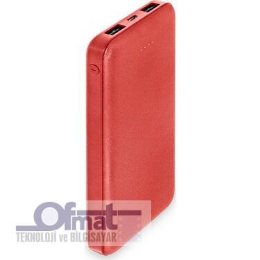 DEXIM 10000 mAh SLIM POWERBANK - KIRMIZI