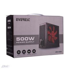 EVEREST EPS-500A REAL 500W PEAK-550W 4*SATA 12CM FAN OYUNCU PC DESTEKLİ POWER SUPPLY