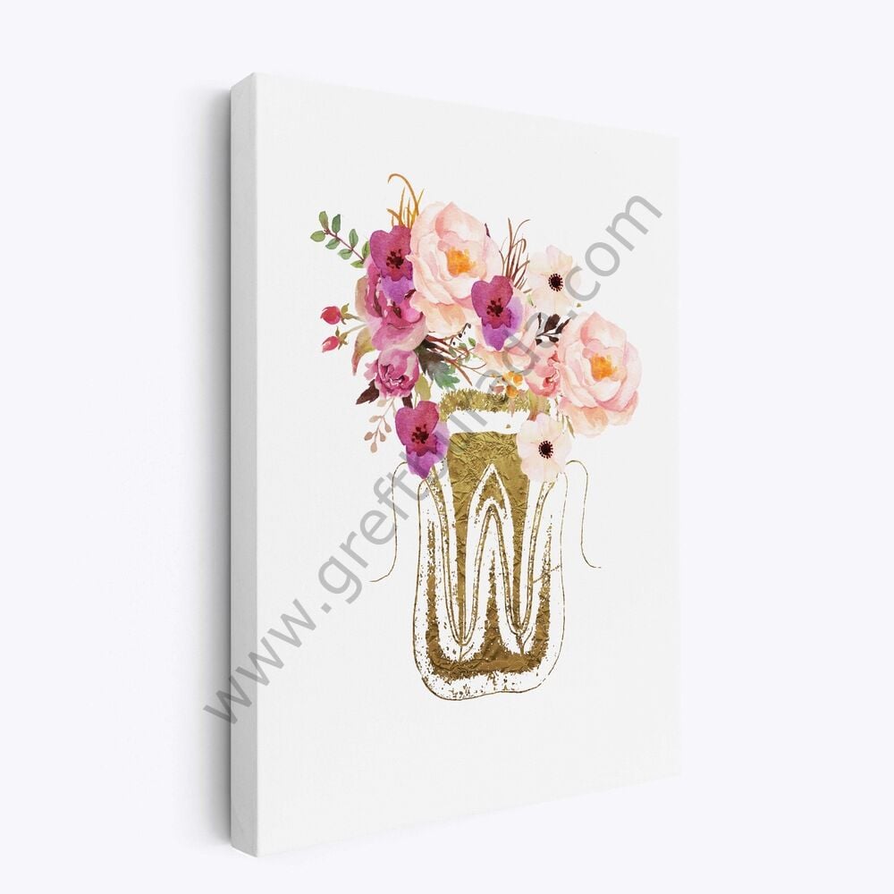 Dental Tablo - GOLDEN TOOTH 40X60 CM KANVAS TABLO