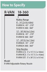 Rain Bird R-Van Döner Nozul 14 Serisi (2.4 - 4.6m Yarıçap 45