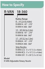 Rain Bird R-Van Döner Nozul 18 Serisi (4.0m - 5.5m Yarıçap 45