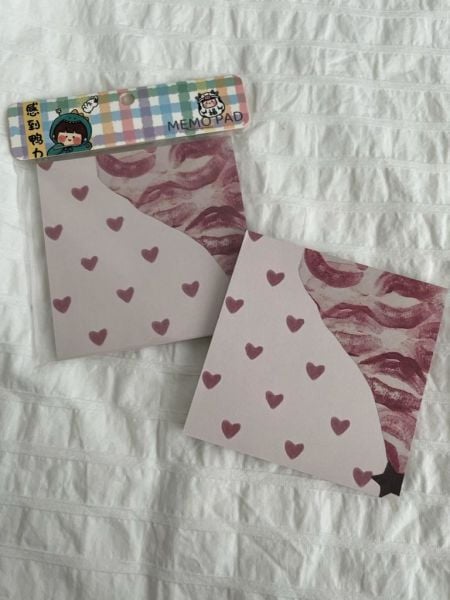 Coquette Heart Memo Pad Kare Not Defteri