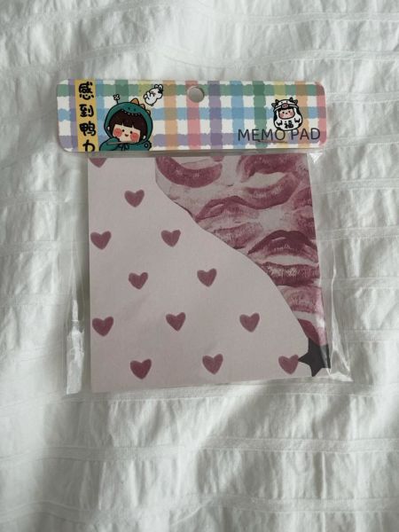 Coquette Heart Memo Pad Kare Not Defteri