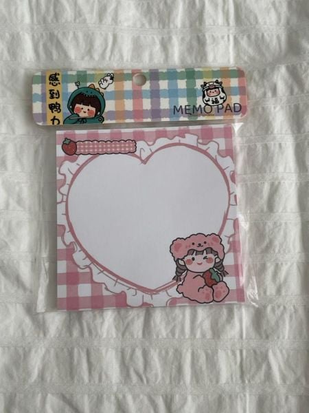 Strawberry Girl Memo Pad Kare Not Defteri