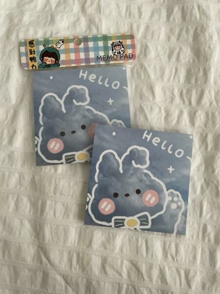 Hello Sky Rabbit Memo Pad Kare Not Defteri