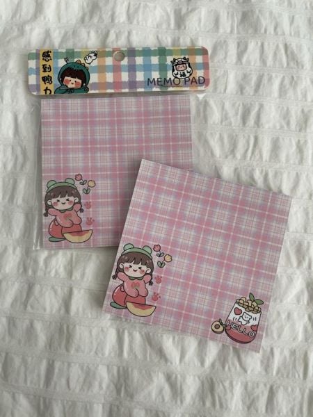 Hello Kawaii Girl Memo Pad Kare Not Defteri