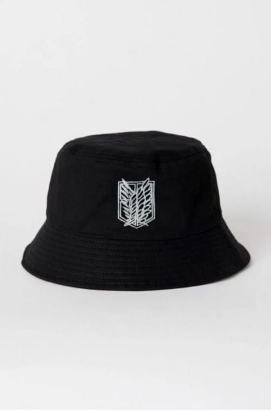 Siyah Attack On Titan Balıkçı Şapka Bucket Hat