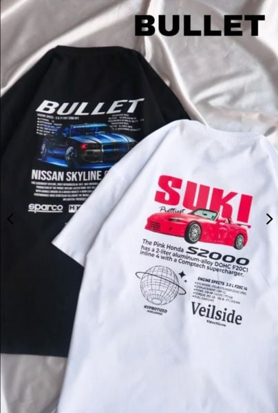 Siyah Unisex Hızlı Ve Öfkeli Bullet Sırt Baskılı T-Shirt