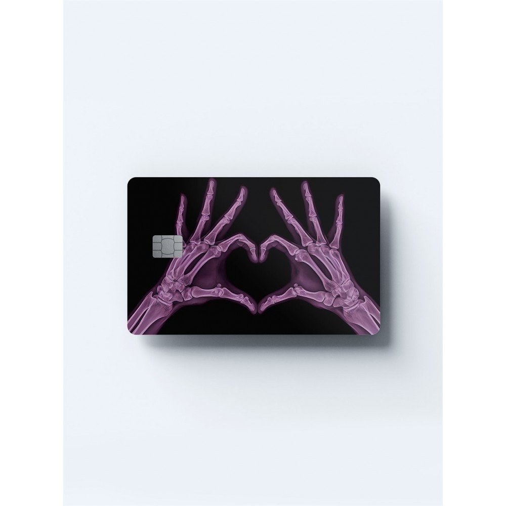 Pink Skull Heart Hands Kart Kaplama Sticker