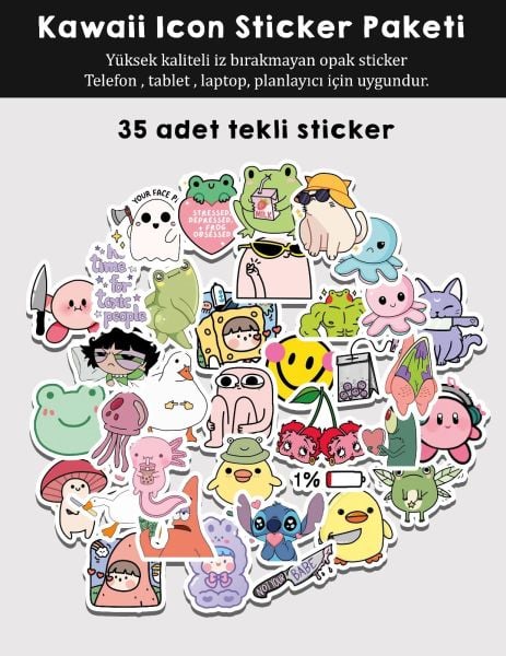 Kawaii Icon Sticker Paketi 35li
