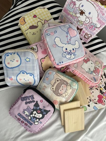 Kawaii Cute Animal 2 Bölmeli Organizer Ped Çantası