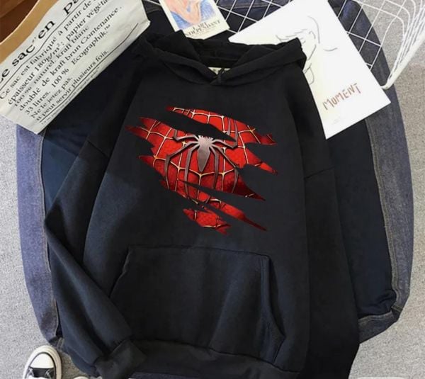 Closed Spidernet Siyah Kalın Kumaş Kapşonlu Sweatshirt