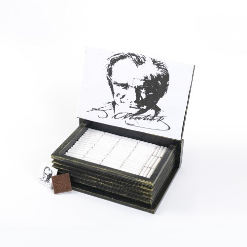 Atatürk Dekorlu Kitap Model Ahşap Kutu Hediyelik Çikolata