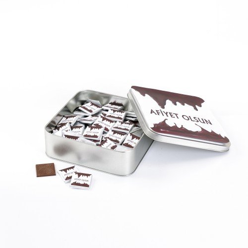Hediyelik Afiyet Olsun Çikolatası Metal Kutuda