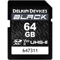Delkin Devices 64GB BLACK UHS-II SDXC V90 Memory Card (DSDBV9064)