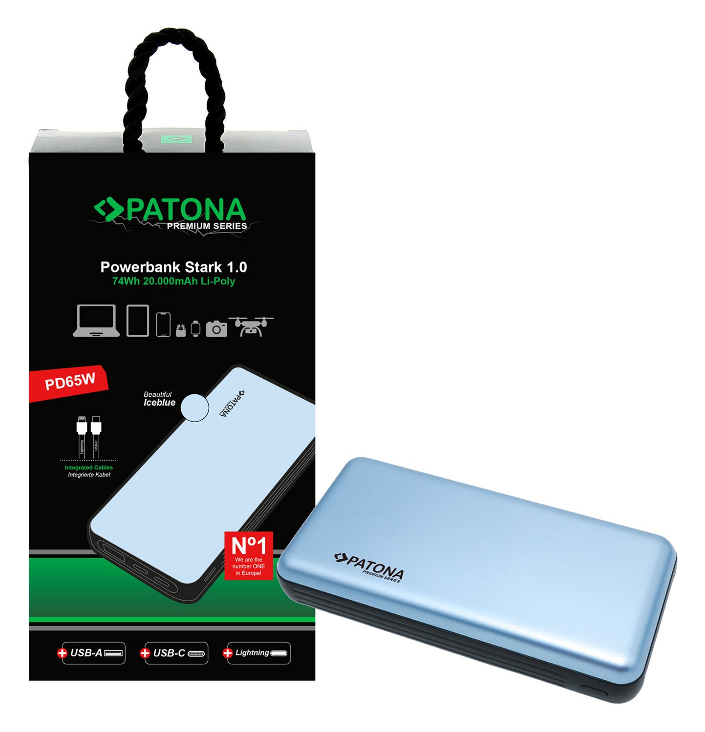 Patona 9991 Premium Powerbank Stark 1.0 PD65W 20000 mAh