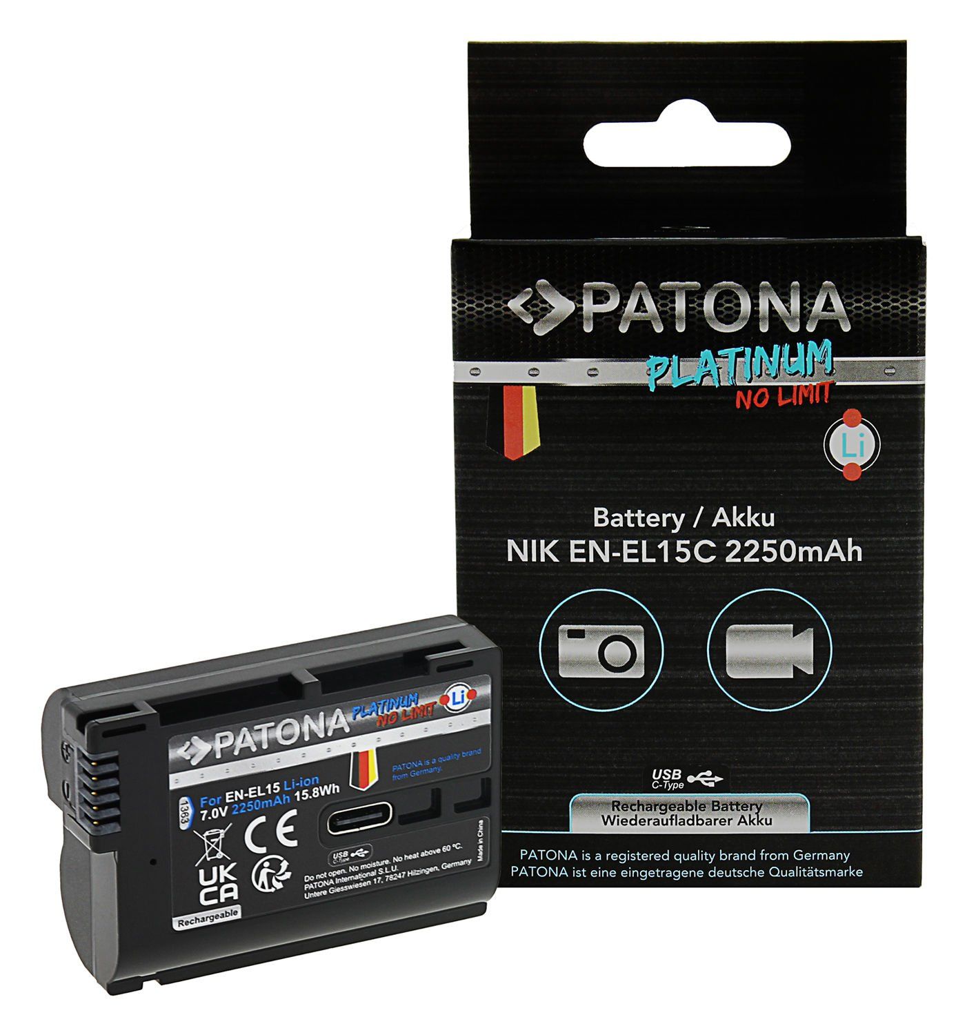 Patona 1363 Platinum Batarya (USB-C Input for Nikon EN-EL15C)