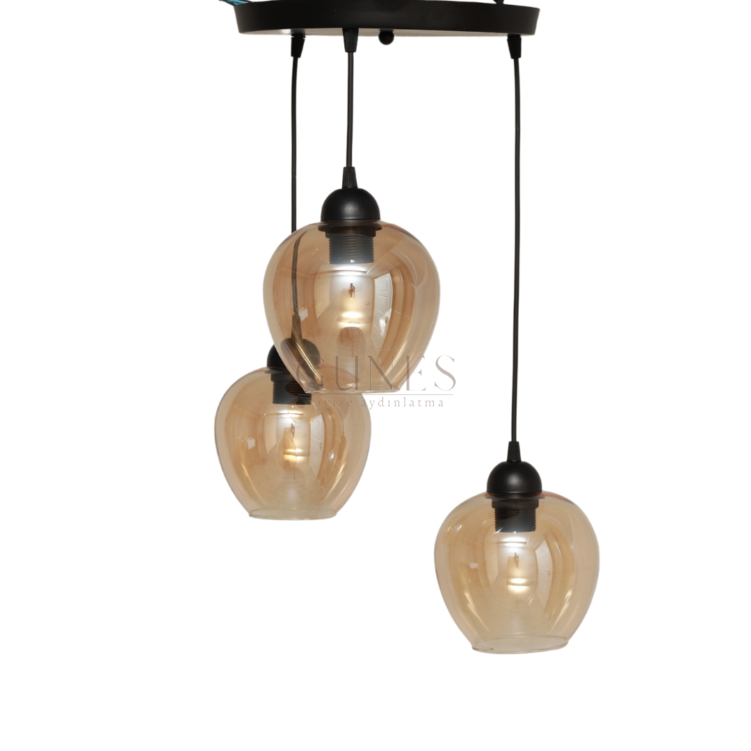 NK 084 MODERN BAL CAMLI 3 LÜ SARKIT AVİZE