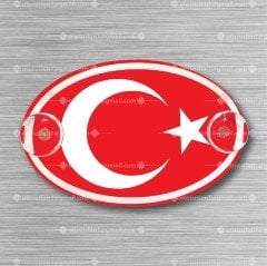 Türk Bayrağı Pleksi Oval Arma