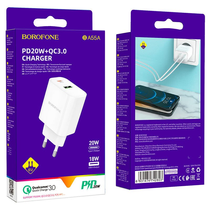 Borofone BA55A PD20W+QC3.0 Ev Başlık