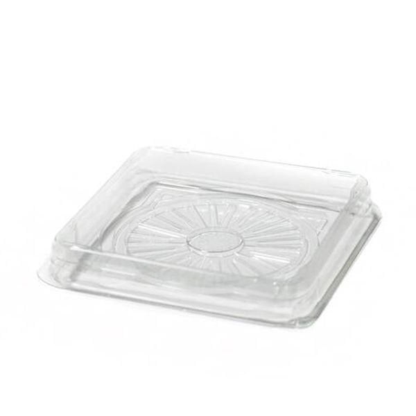 Özge Plastik Kare Pasta Kabı Şeffaf Taban 12x12x9 cm